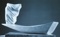 Loď, mramor botticino, v 40 cm, 2003